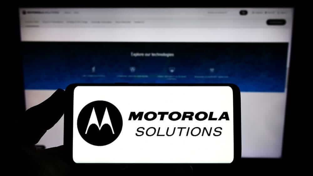 Motorola Solutions Inc smartphone and website-by T_Schneider via Shutterstock